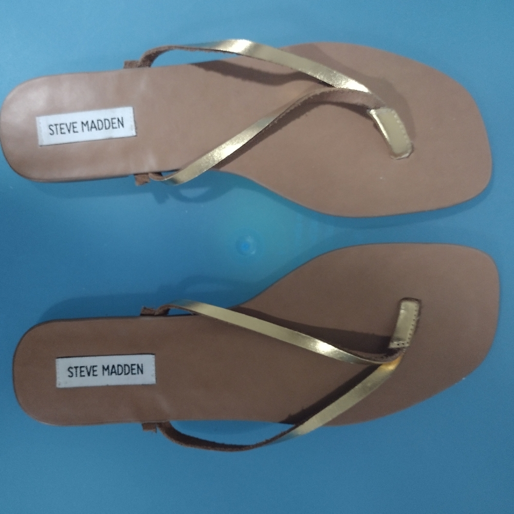 Size 10  faux leather sandals